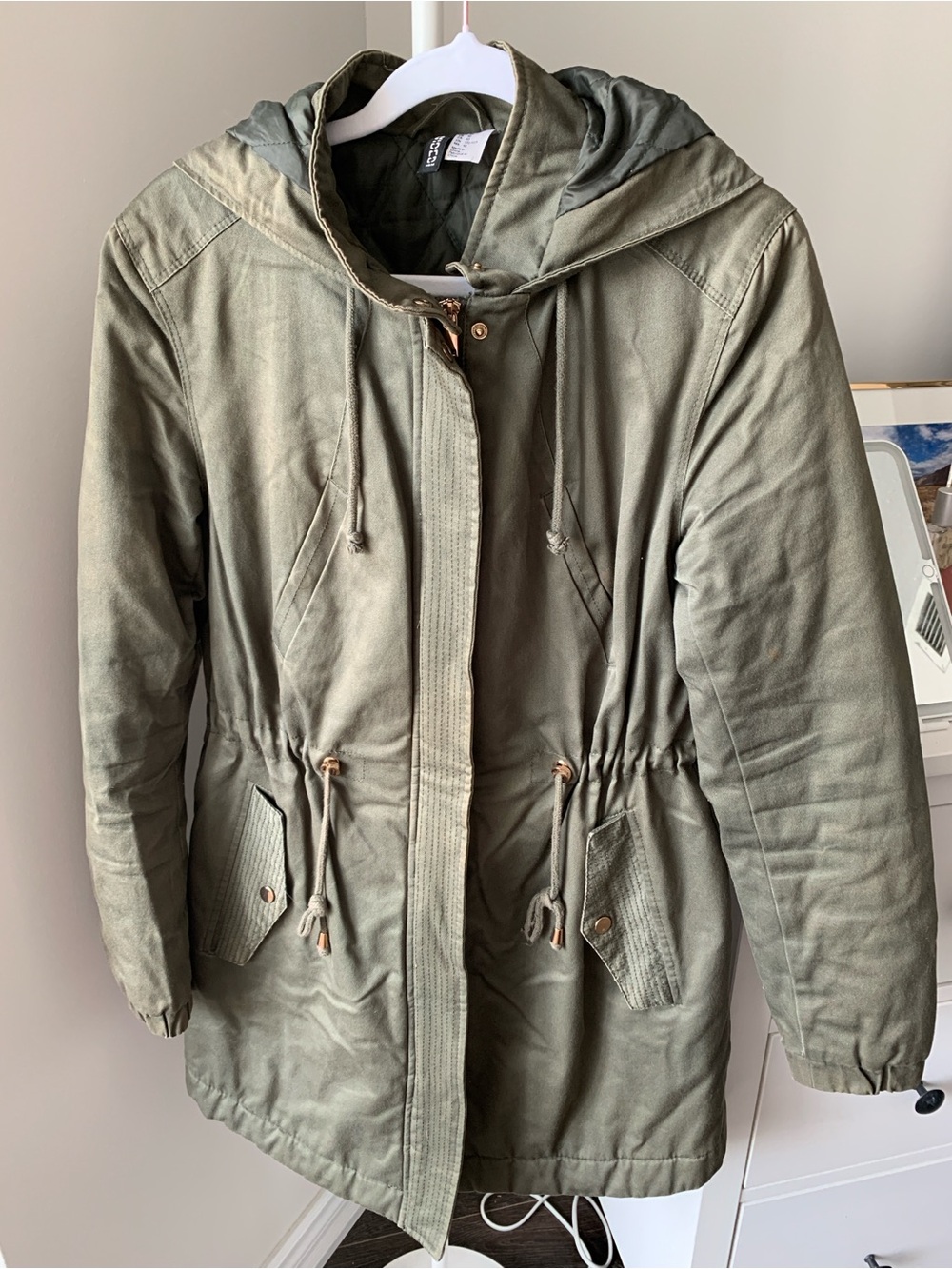 H&M Quilted Hooded Barn Jacket